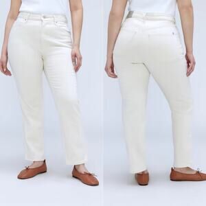 Everlane The Curvy Cheeky Straight Jean Ecru Women's 32 Regular NWT High Waisted